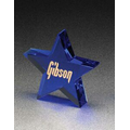 True Blue Star Achievement Award/ Paperweight - Optic Crystal (4"x4"x3/4")